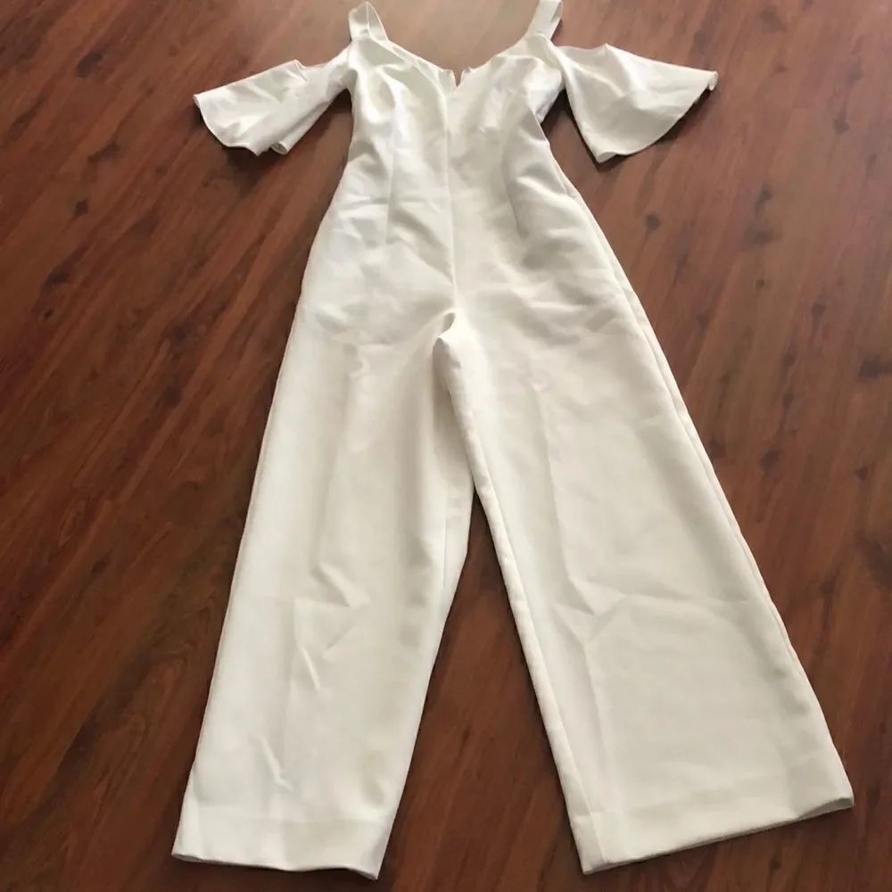 Black Halo ivory jumper cold shoulder pants 2